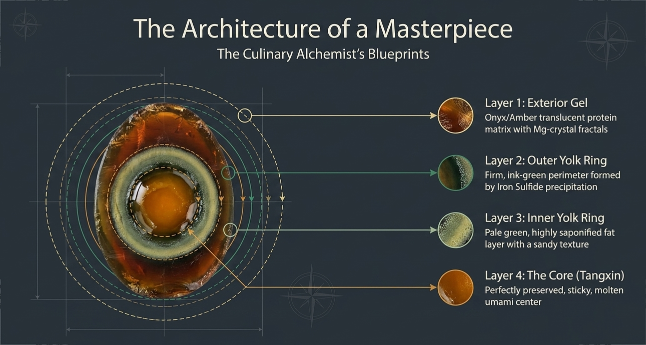 Century Egg cross-section anatomy