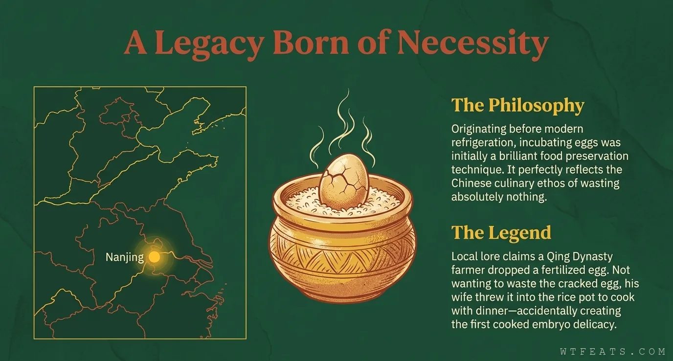 A legacy born of necessity: a gold line-art map of Nanjing and the legend of the farmer's dropped egg