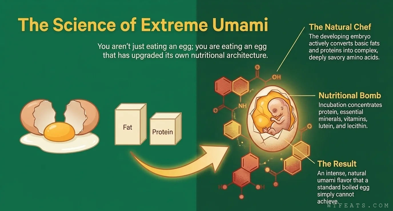 The science of extreme umami: the embryo converting fats and proteins into savory amino acids