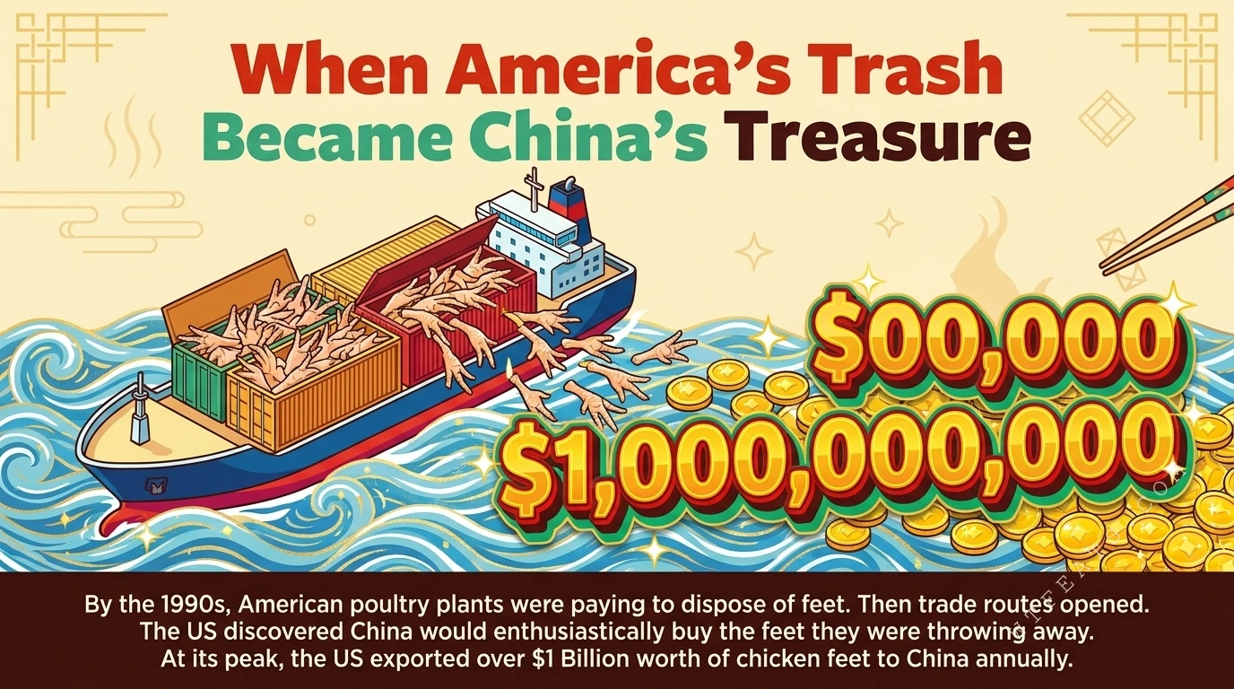 A cargo ship full of chicken feet and one billion dollars in coins
