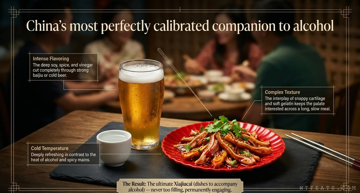 China's most perfectly calibrated companion to alcohol: intense flavoring, complex texture, cold temperature