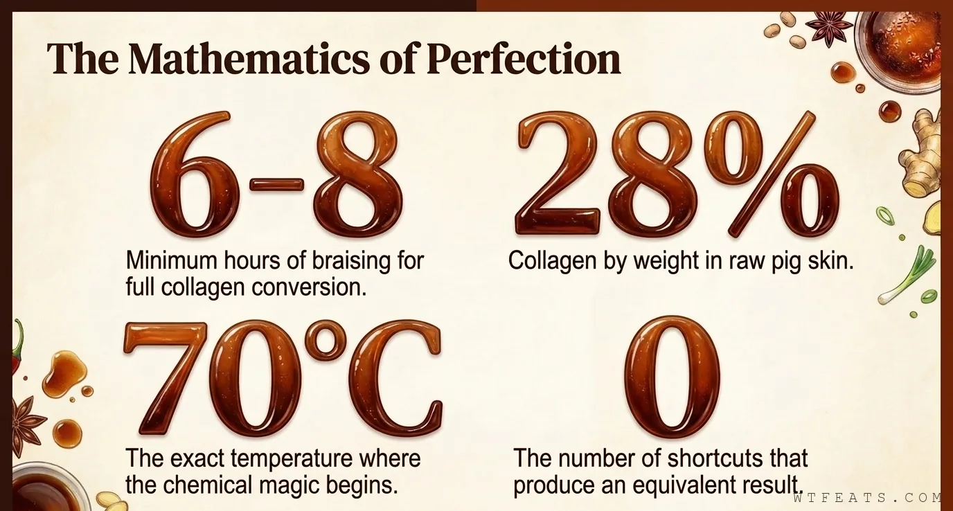 The mathematics of perfection: six to eight hours, 28 percent collagen, 70 degrees, zero shortcuts