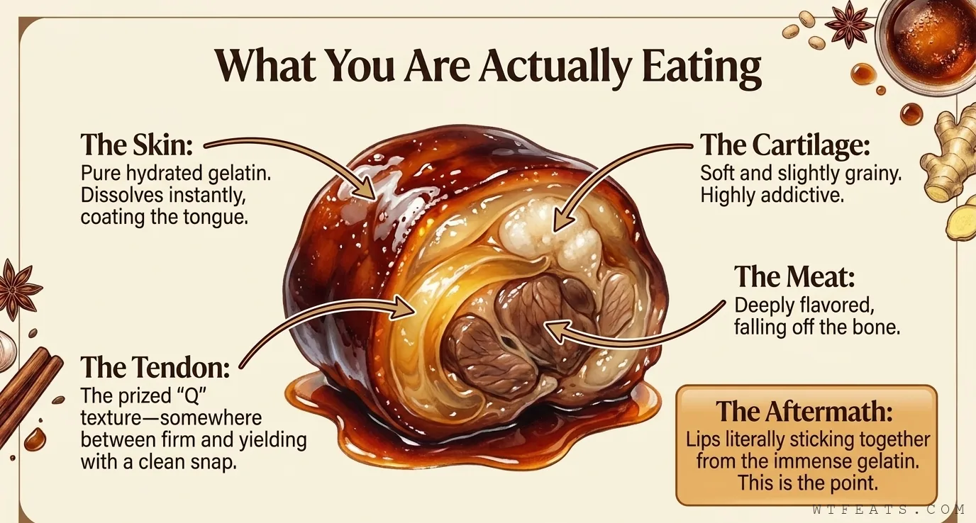 What you are actually eating: skin, tendon, meat, and cartilage cross-section